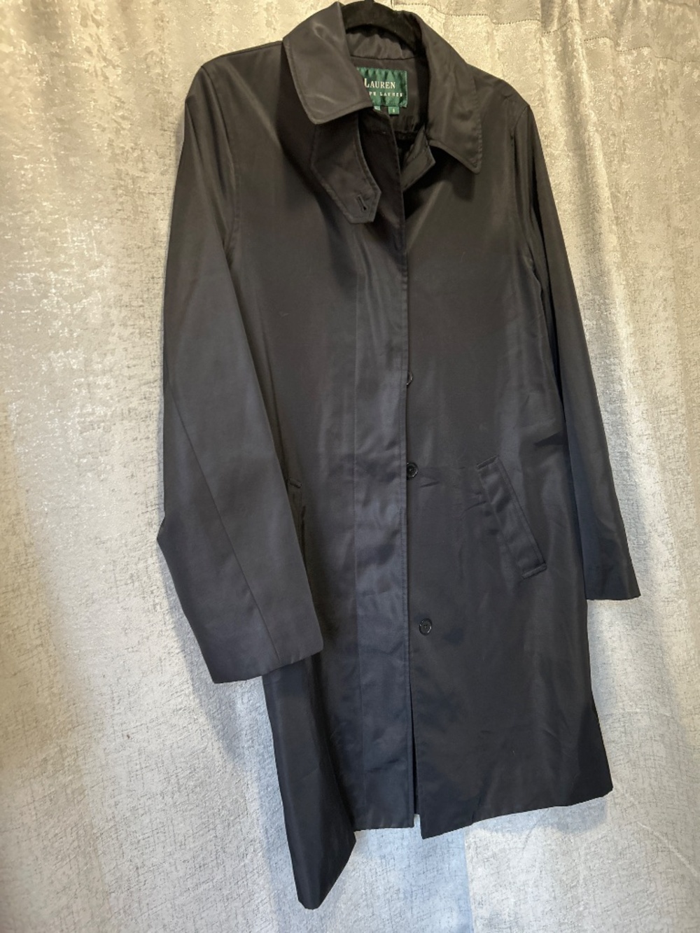 LAUREN RALPH LAUREN BLACK TRENCH COAT SIZE SMALL - Picture 6 of 16